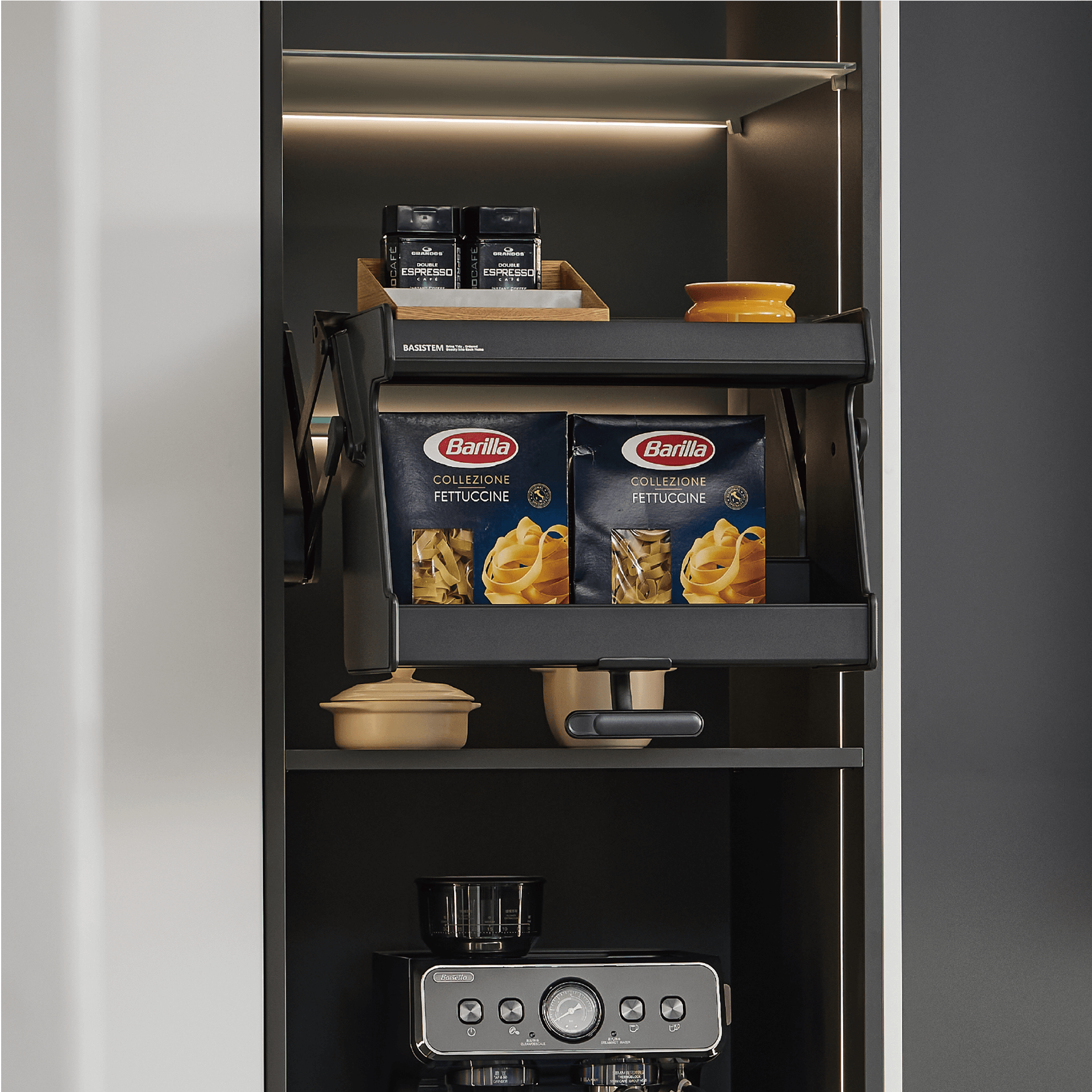[BASISTEM] OLTEN Double-Layer Pull-Down Basket For Overhead Cabinet
