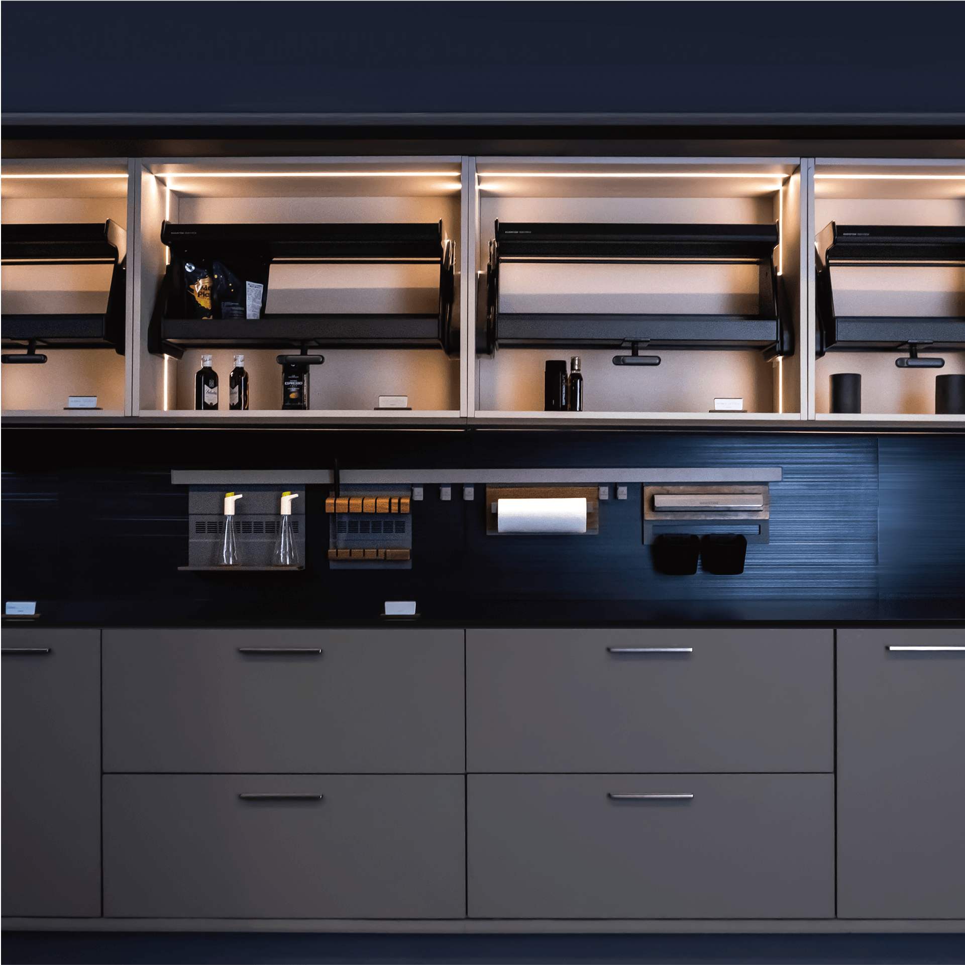 [BASISTEM] OLTEN Double-Layer Pull-Down Basket For Overhead Cabinet