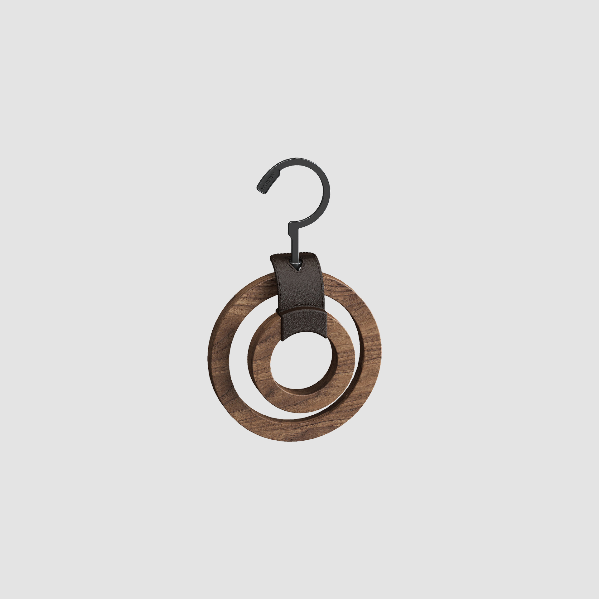 [BASISTEM] HORGEN Khaki Walnut Double Ring Scarf Hanger