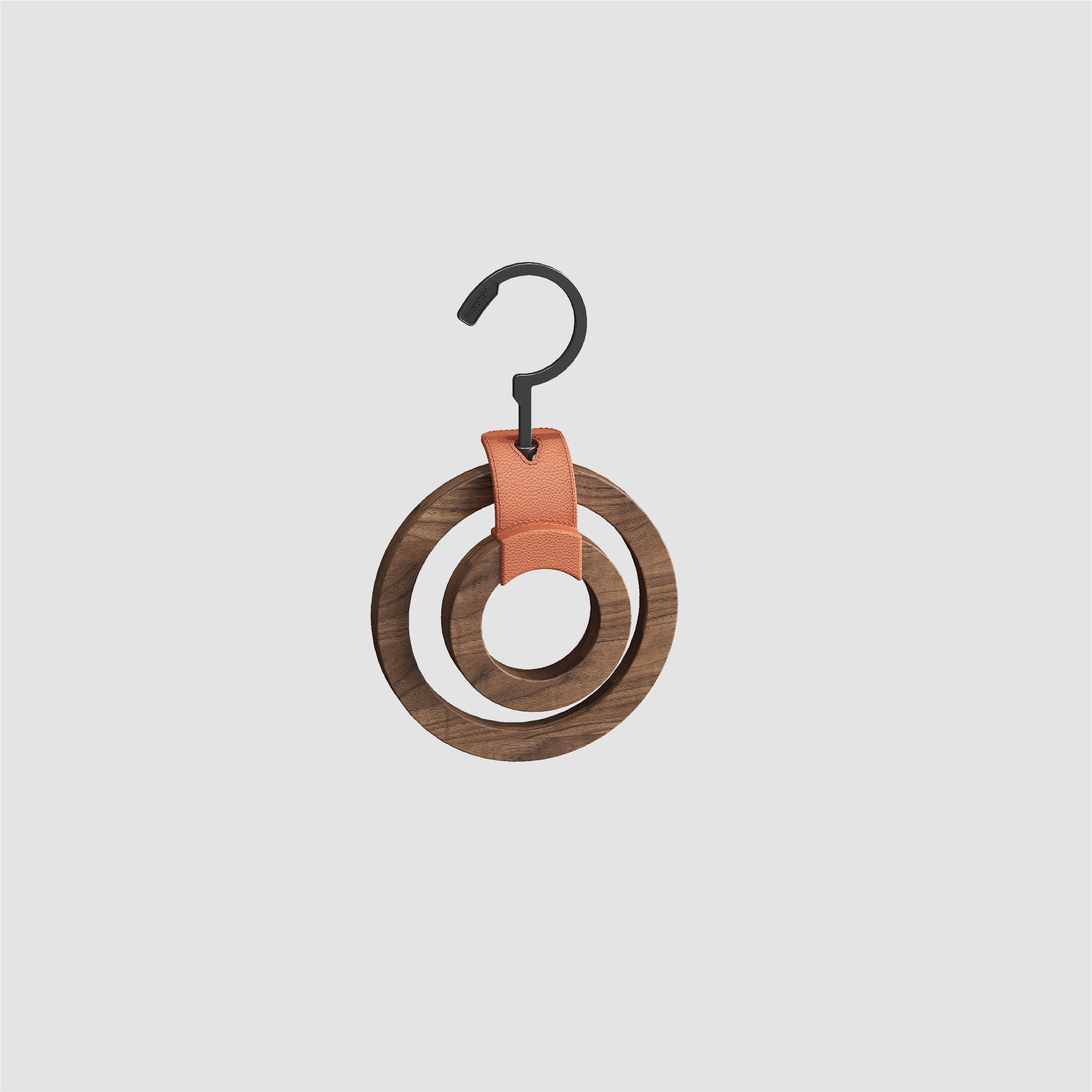 [BASISTEM] HORGEN Saddle Orange Walnut Double Ring Scarf Hanger
