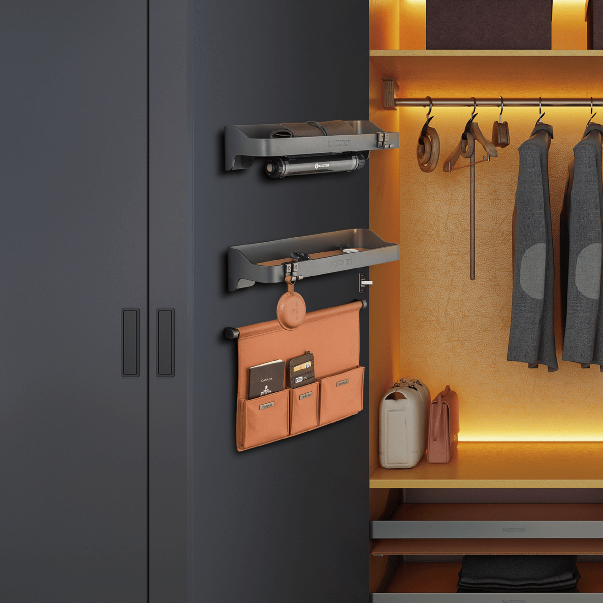 [BASISTEM] LYSS Wardrobe Door-Mounted Storage System Set B