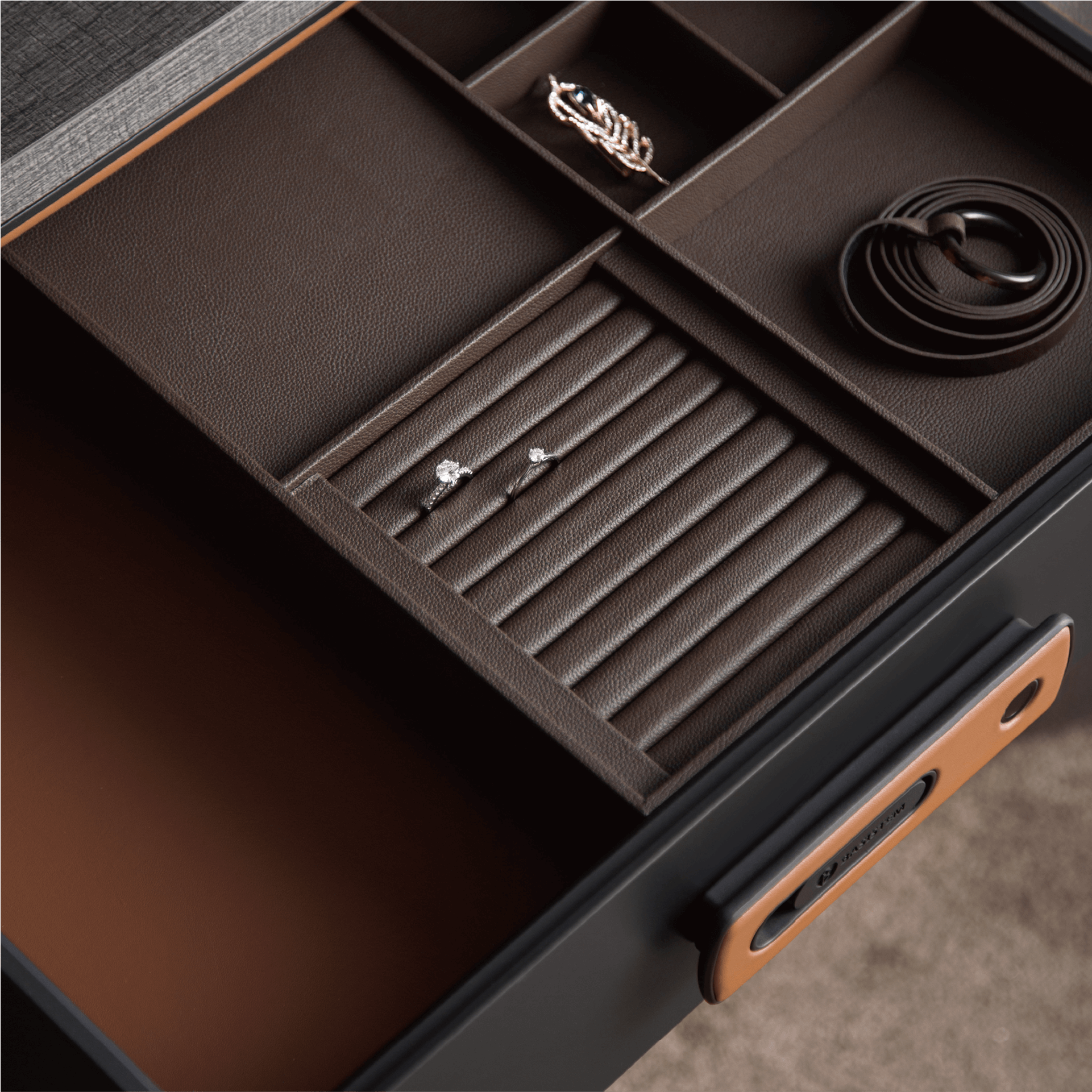 [BASISTEM] ZUG Saddle Orange Smart Fingerprint Lockbox