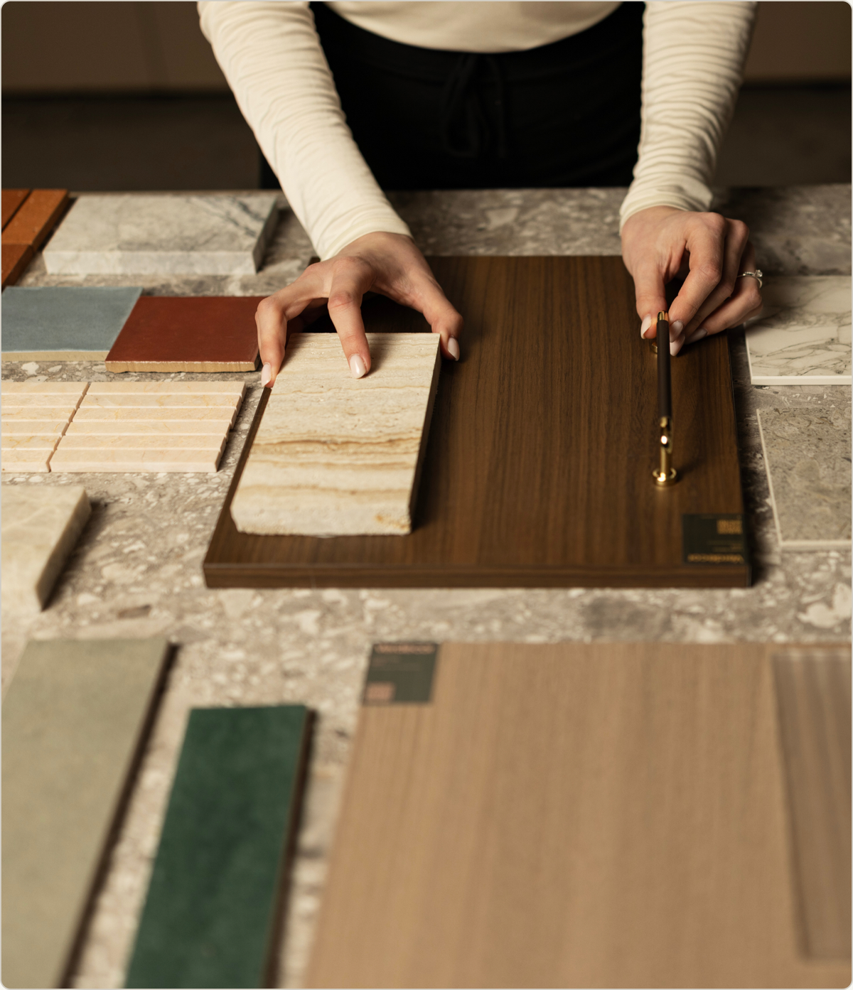 Mood board and selection table
